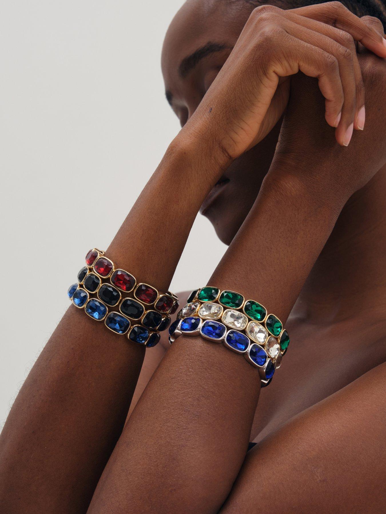Image 3 of 3 of Mood Gold Plated And Emerald Stretch Bracelet