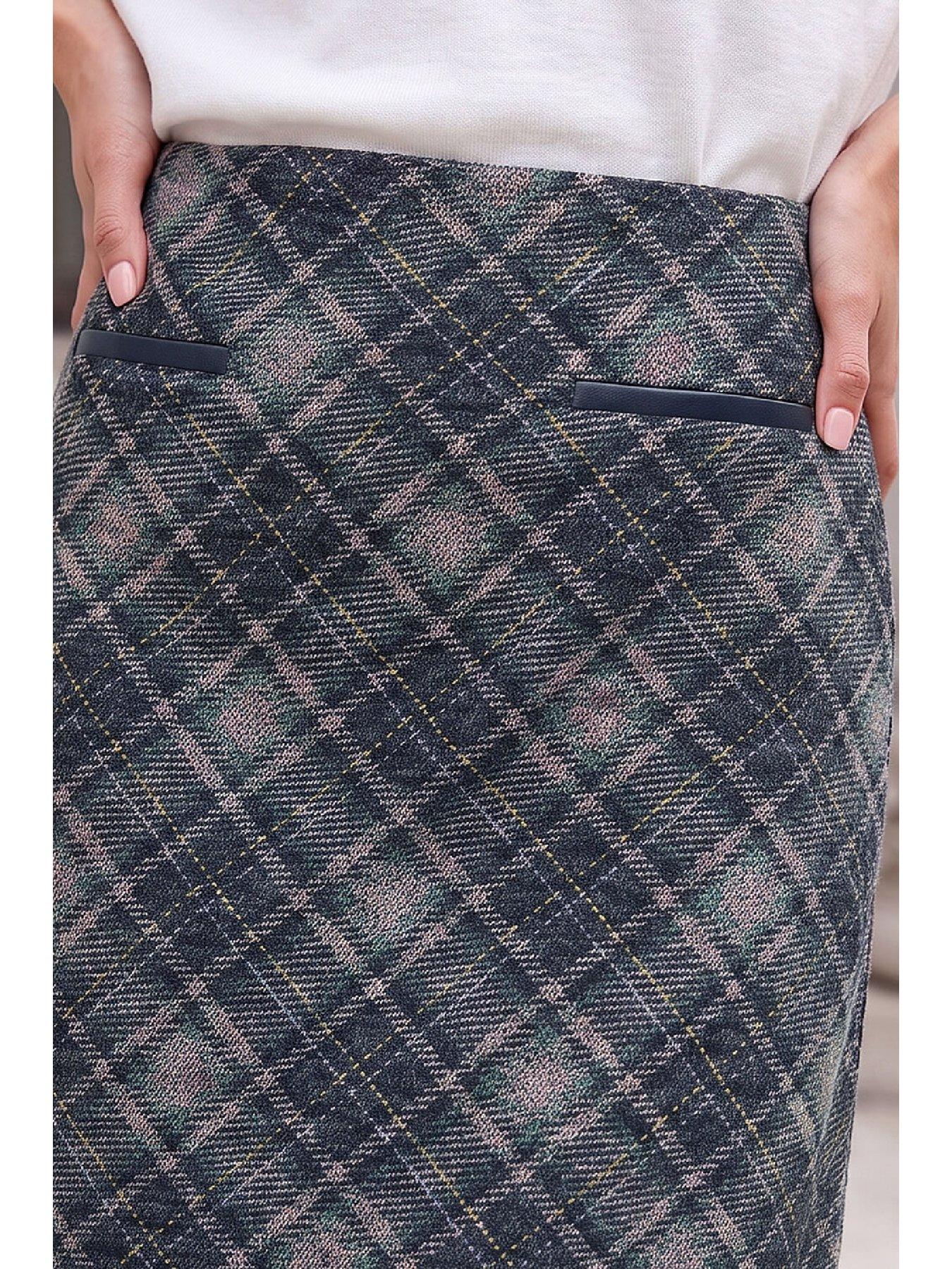 Image 2 of 4 of Roman Bias Check Pull On Skirt
