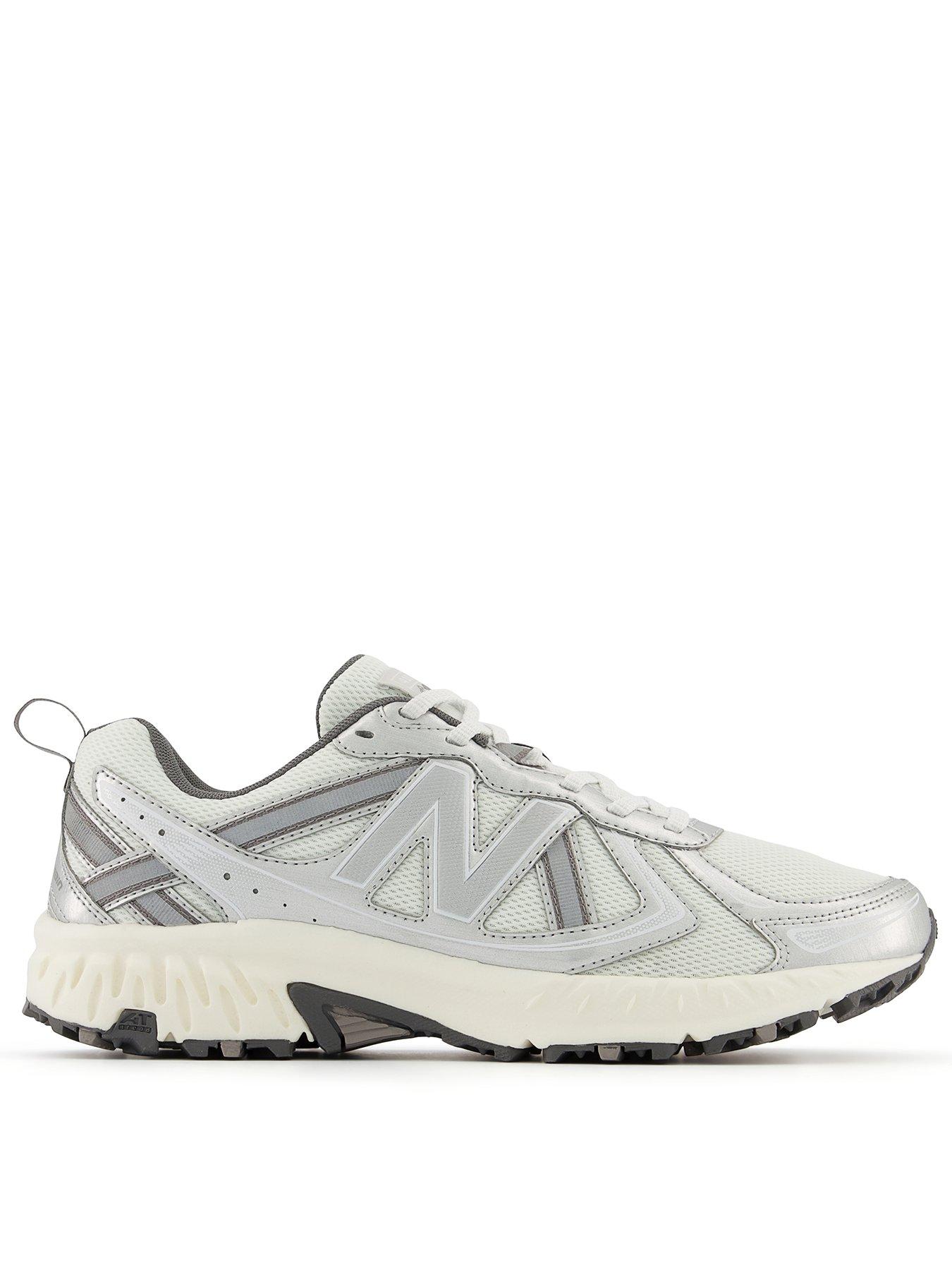 Image 1 of 6 of New Balance Womens 410 Grippy Tread Cushioned Collar Lace-Up Trainers - White