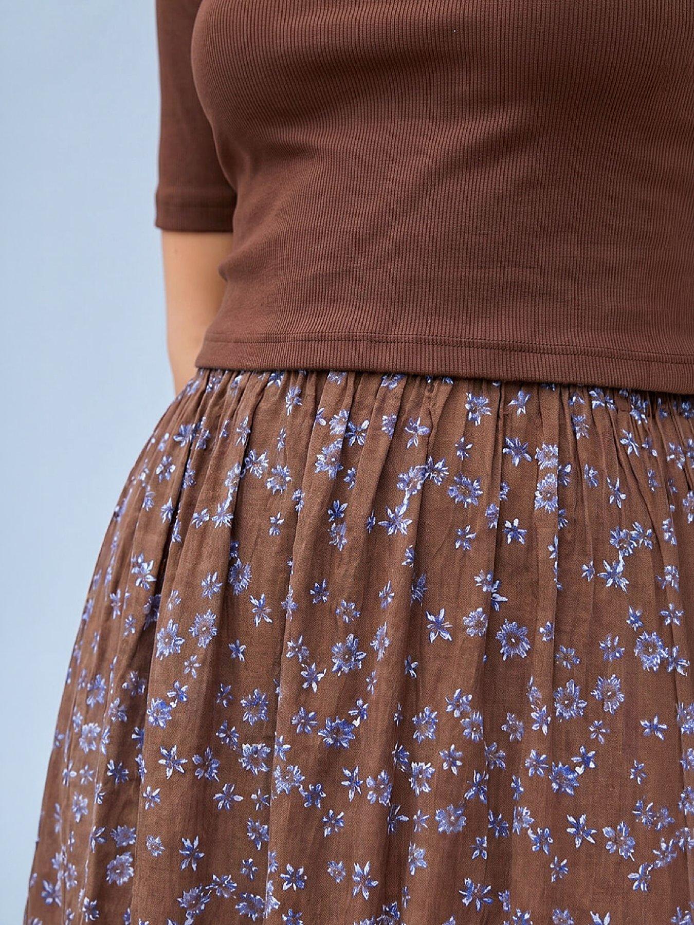 Image 2 of 4 of Roman Floral Print Knit Dress