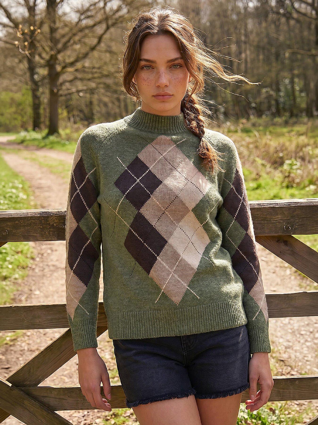 Roman Women's Petite Agryle Knit Jumper in Khaki | Size: 18 - Image 3