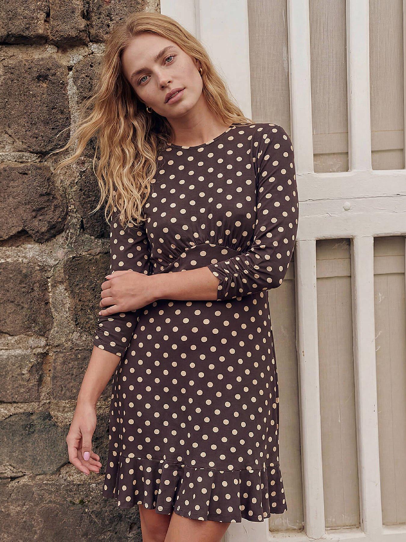 Roman Polka Dot Frill Dress