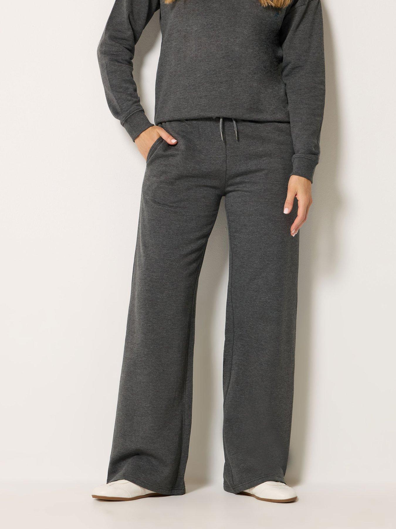 Image 1 of 4 of Long Tall Sally Wide Leg 36" Joggers - Grey