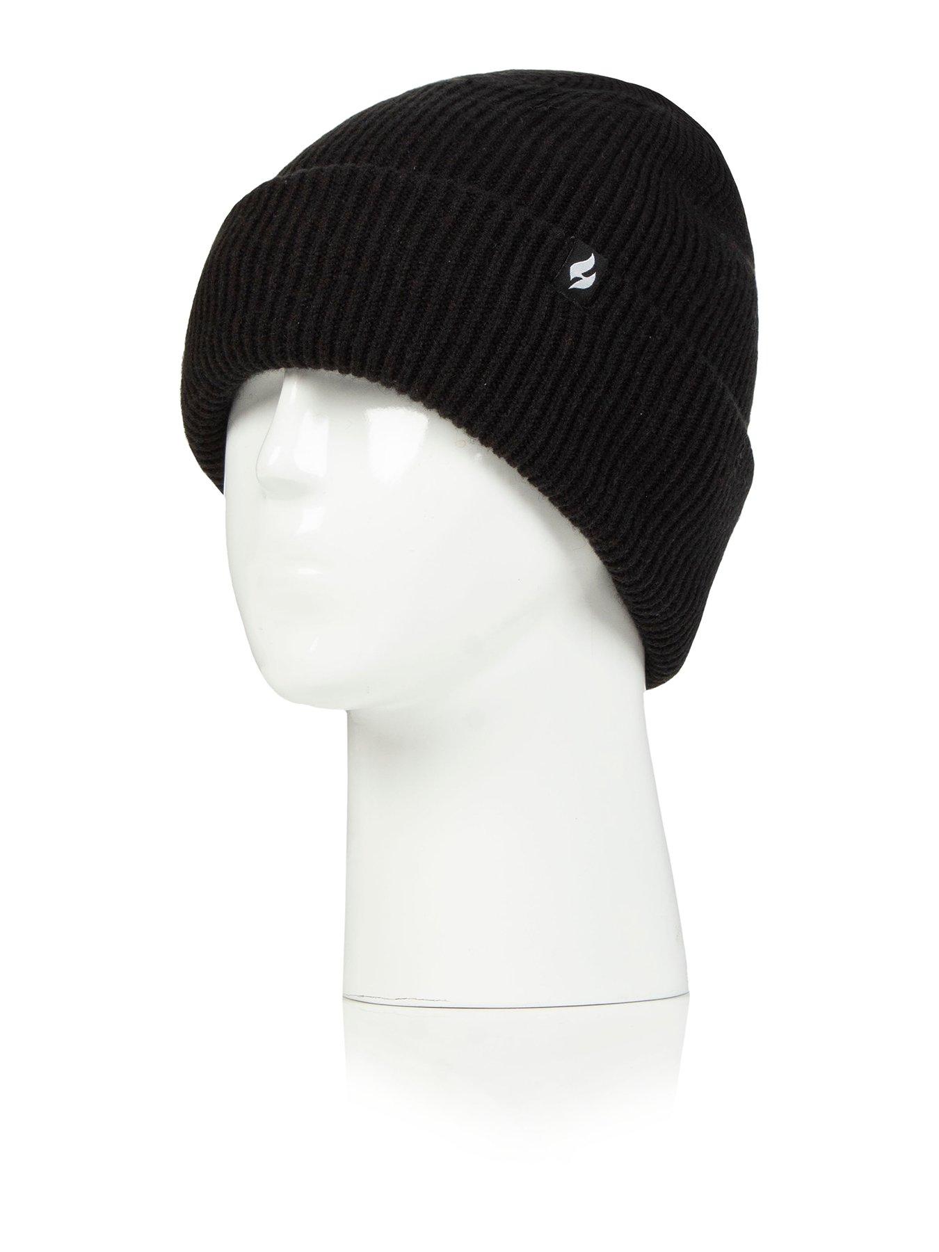 Image 1 of 2 of Heat Holders FINE RIB TURNOVER CUFF HAT - BLACK