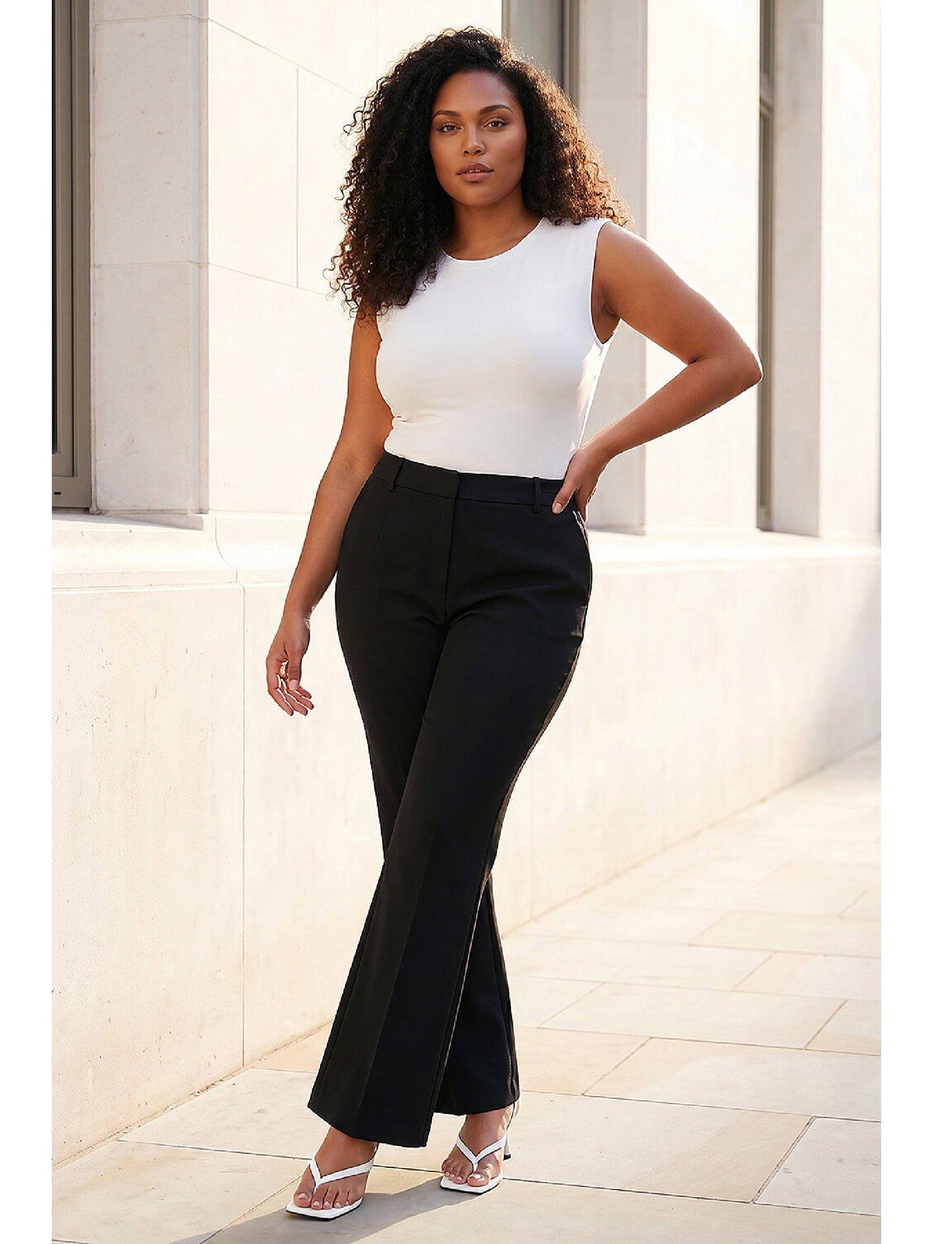 Roman Women's Black Curve Full Length Bootcut Trouser In Size 16 - Image 2