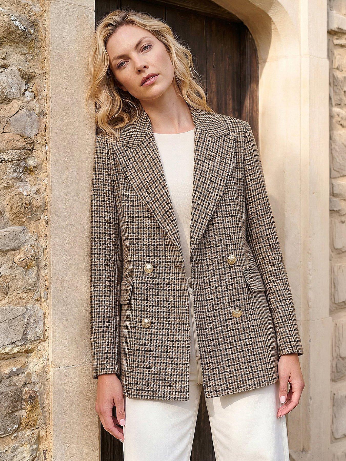 Roman Tweed Double Breasted Blazer