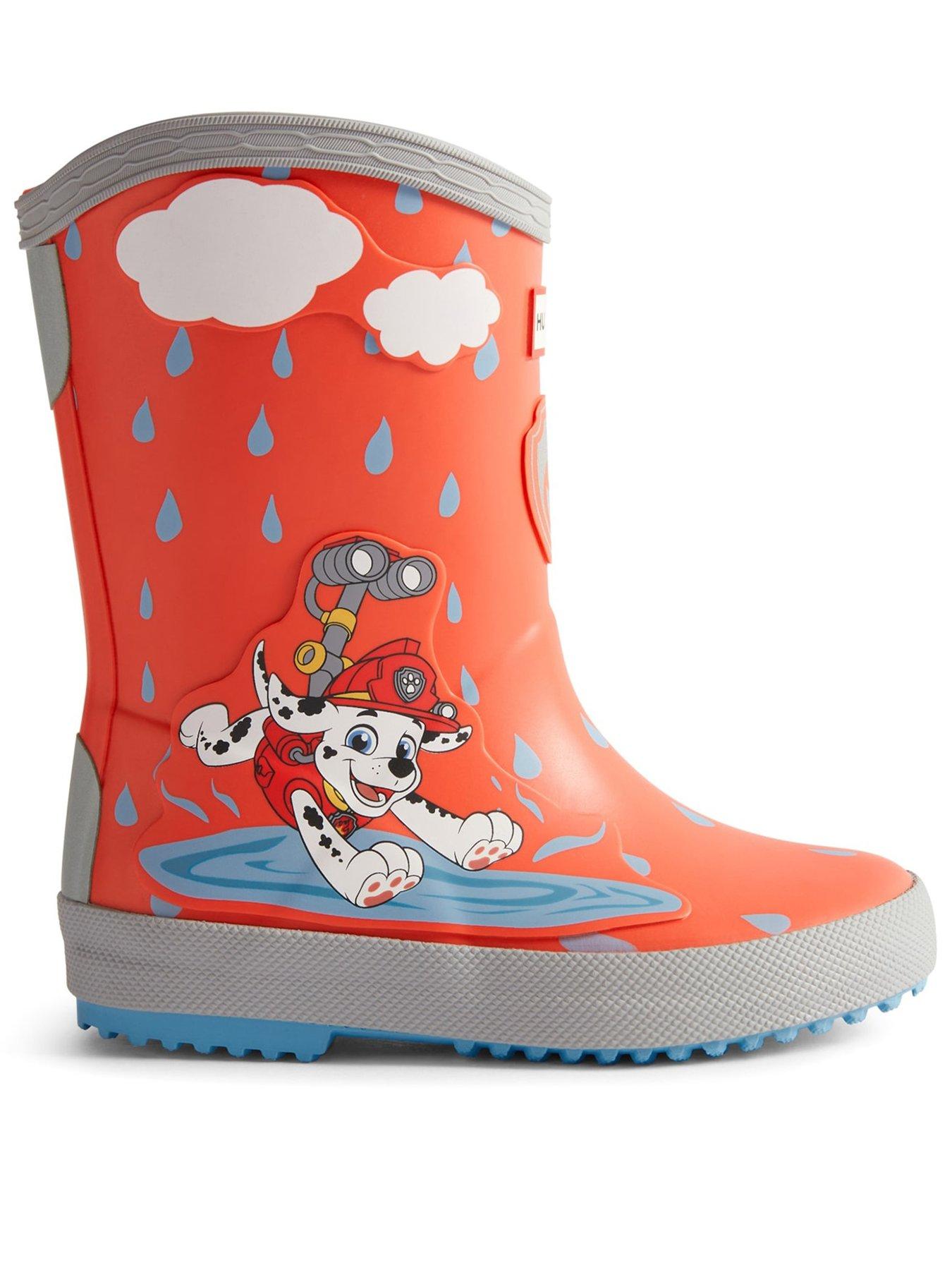 Image 1 of 5 of Hunter Paw Patrol Marshall Wellington Boots - Red