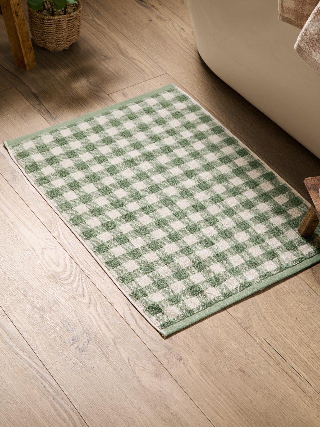 Yard Barton Check 50x70 Bath Mat Denim Blue