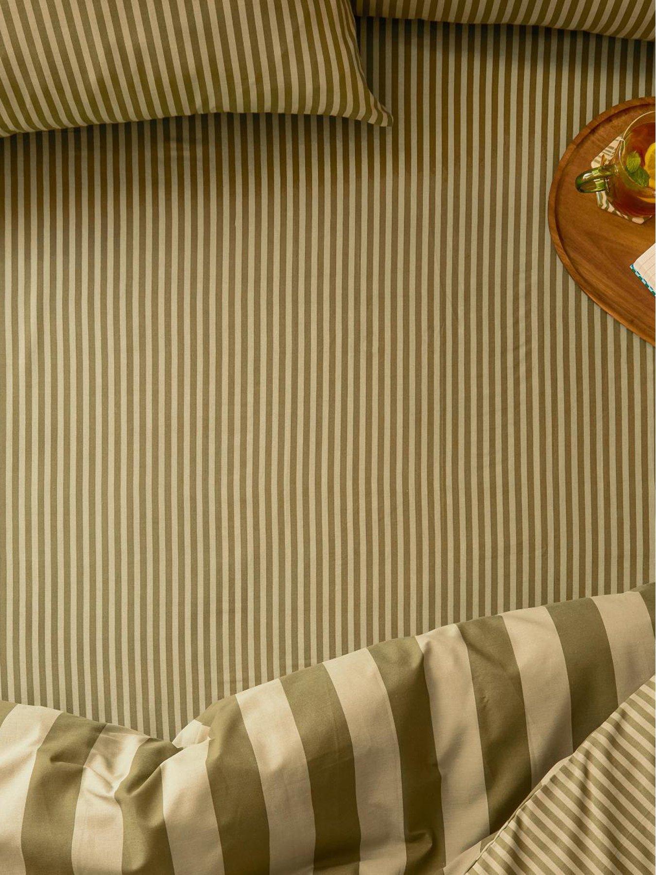 Image 1 of 3 of Furn The Ultimate Stripe Single Fitted Sheet Green Tea
