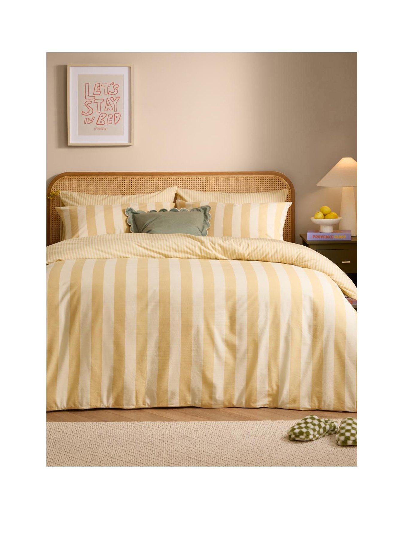 Image 2 of 4 of Furn The Ultimate Stripe Single Duvet Set Custard Cream