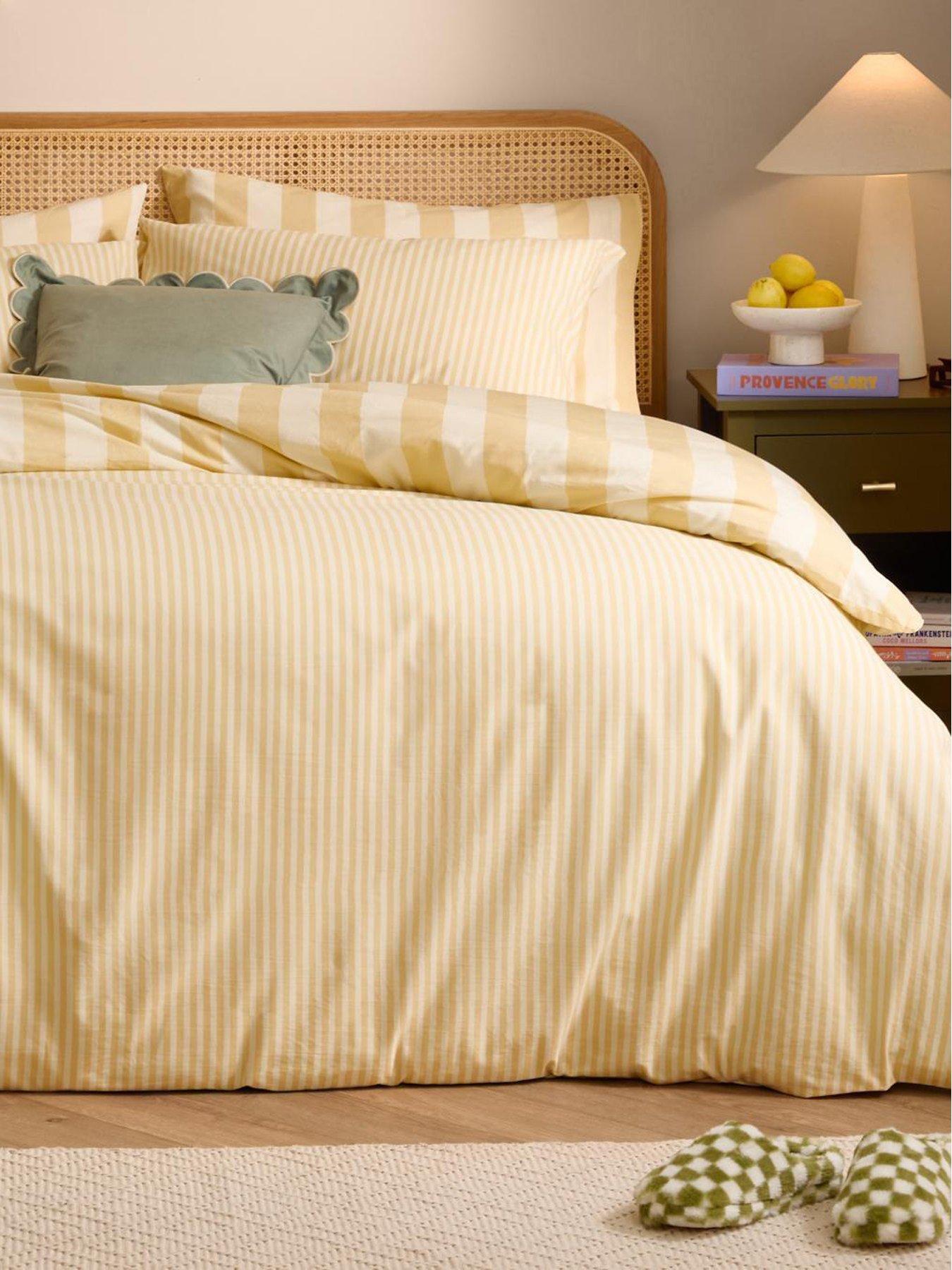 Image 4 of 4 of Furn The Ultimate Stripe Single Duvet Set Custard Cream