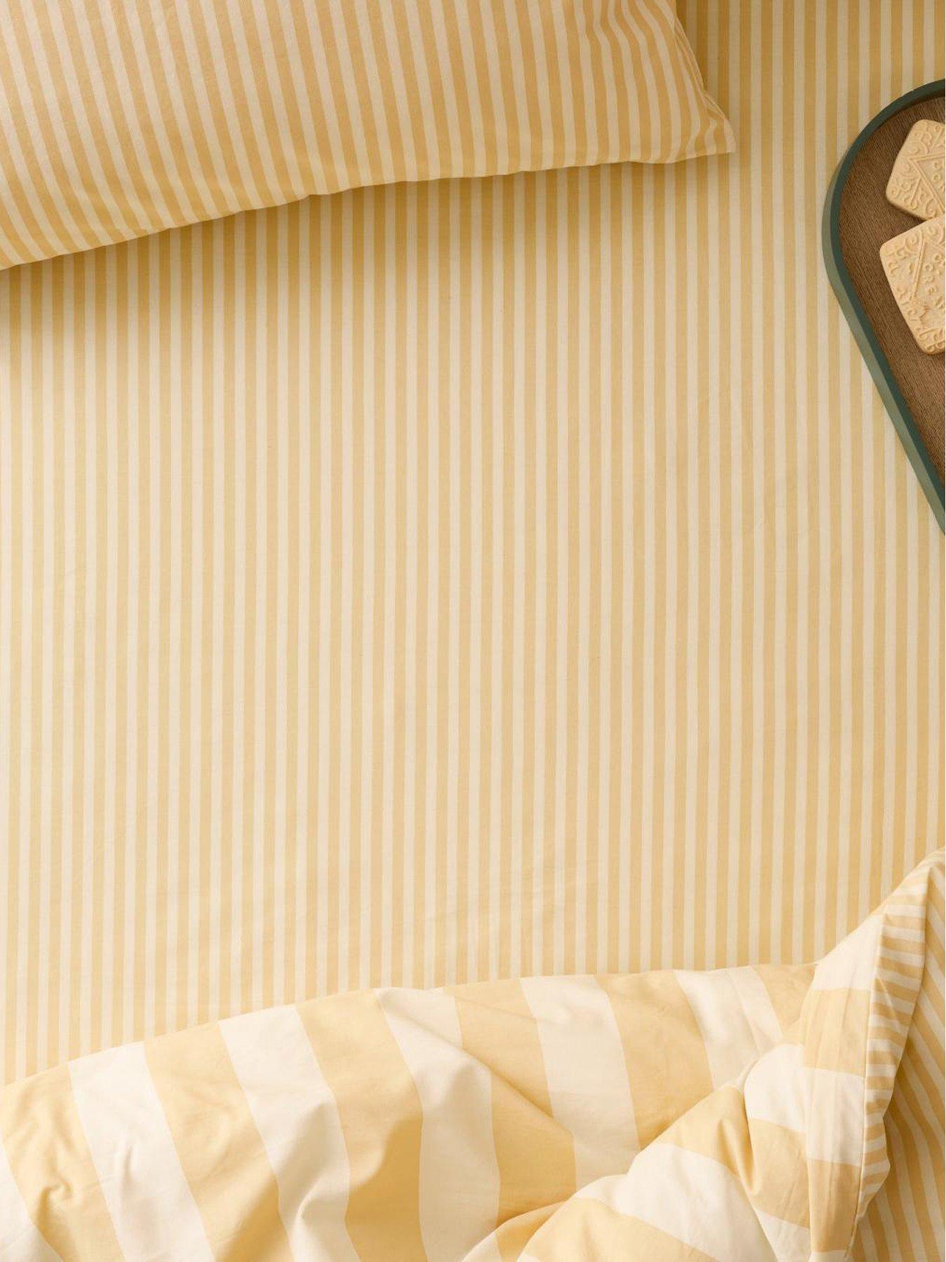 Image 1 of 3 of Furn The Ultimate Stripe Single Fitted Sheet Custard Cream