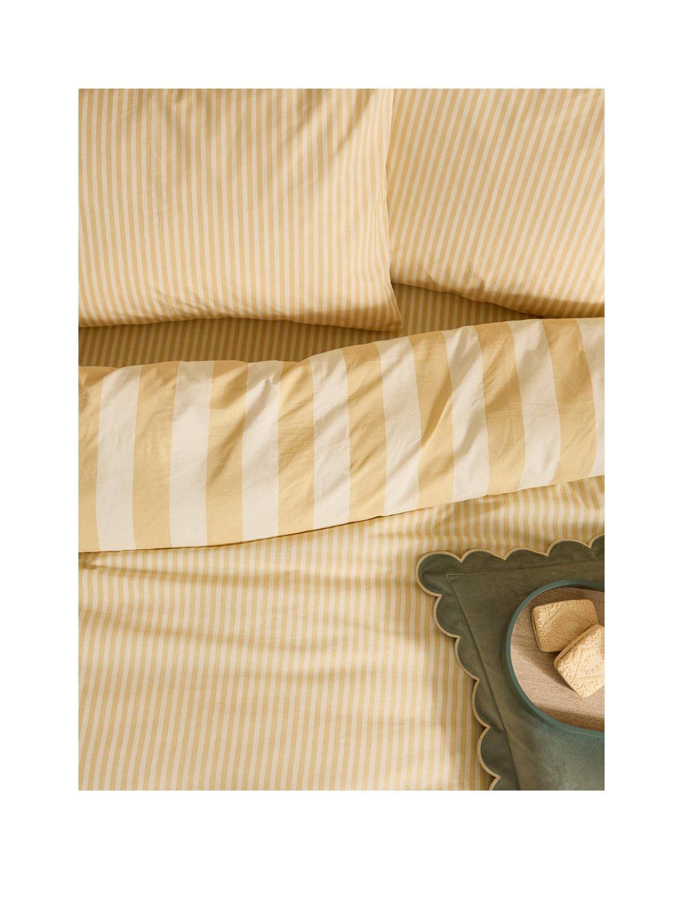 Image 2 of 3 of Furn The Ultimate Stripe Single Fitted Sheet Custard Cream