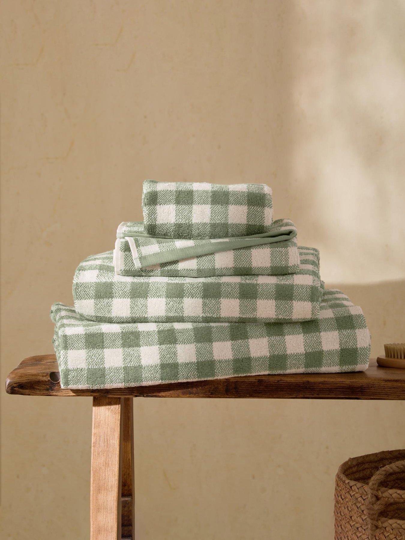 Yard Barton Check Towel Collection Forest