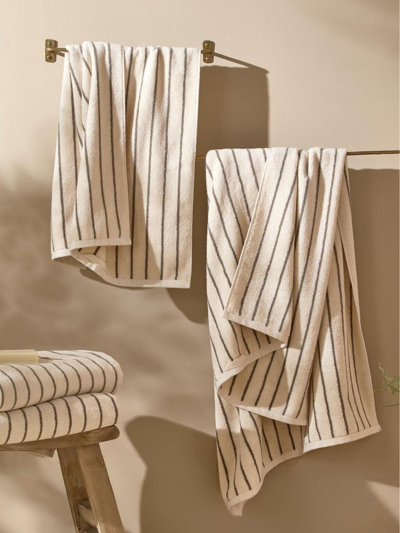 Image 3 of 4 of Yard Hebden Narrow Stripe Towel Collection Mole