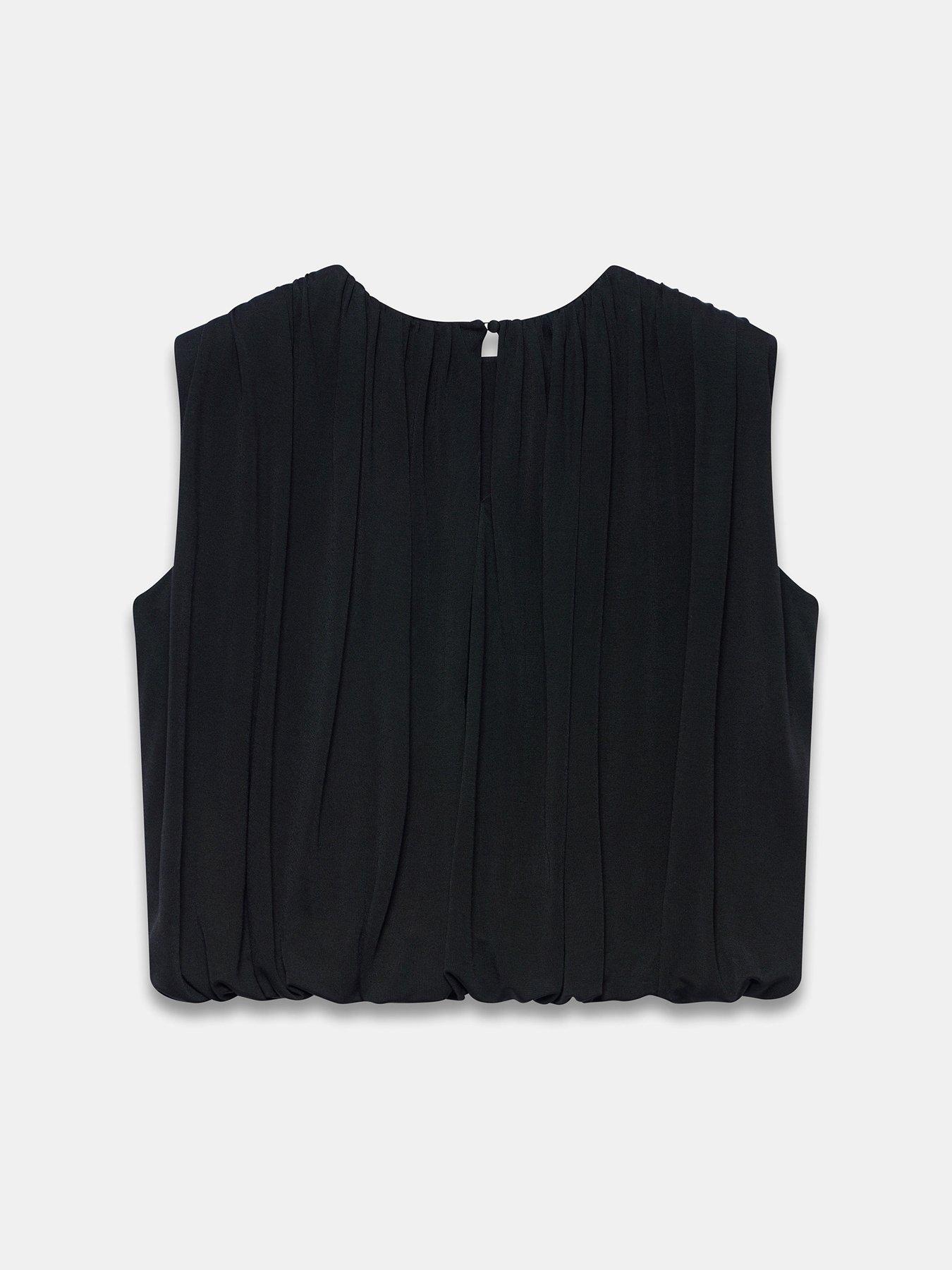 Image 6 of 6 of Mint Velvet Black Bubble Hem Top