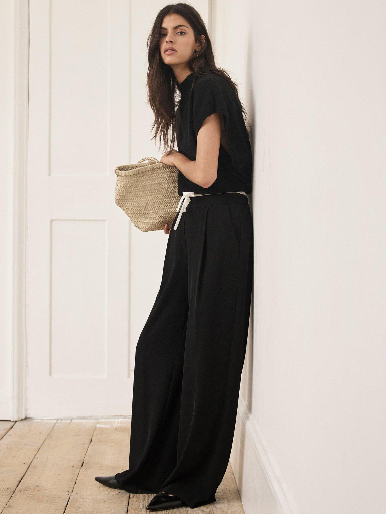 Image 2 of 6 of Mint Velvet Black Contrast Waist Trouser