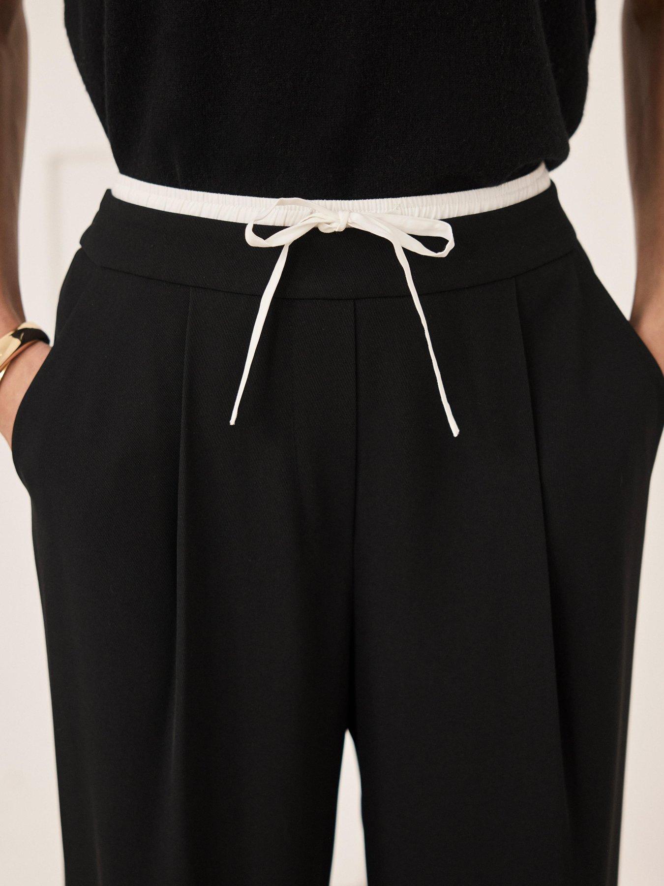 Image 3 of 6 of Mint Velvet Black Contrast Waist Trouser