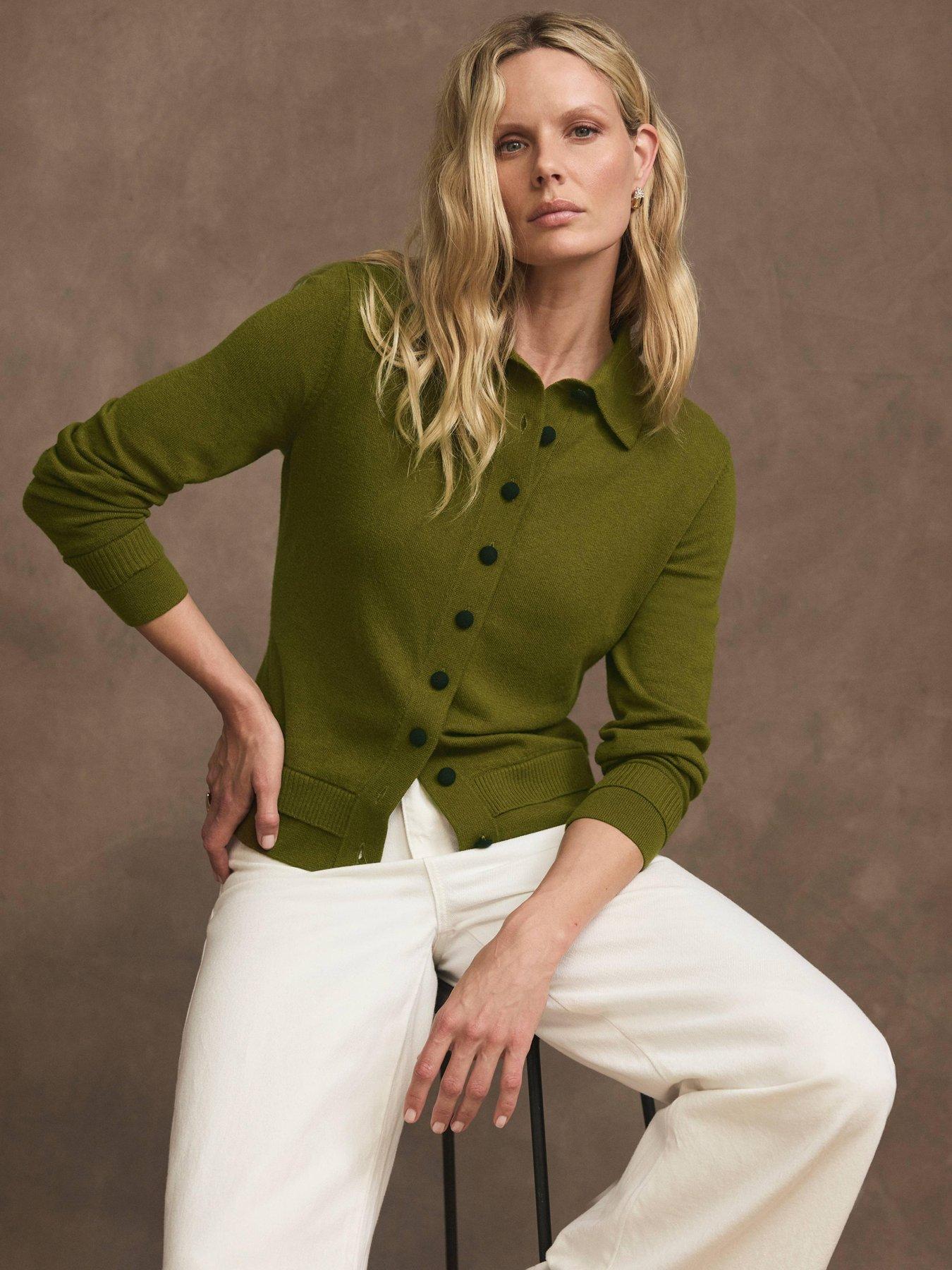Image 1 of 6 of Mint Velvet Green Layered Collar Top