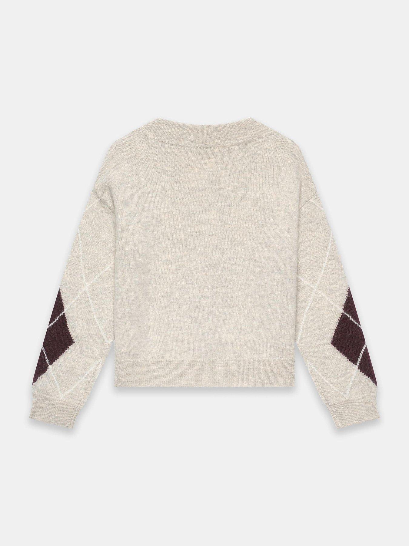 Image 6 of 6 of Mint Velvet Neutral Argyle V Neck Jumper