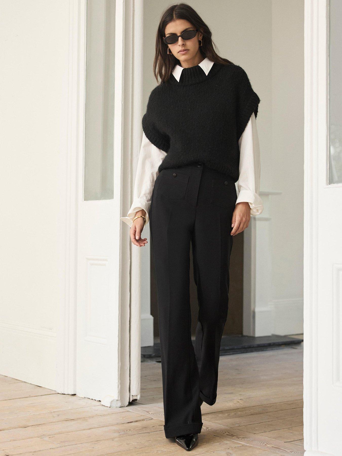 Image 2 of 6 of Mint Velvet Black Patch Pocket Flare