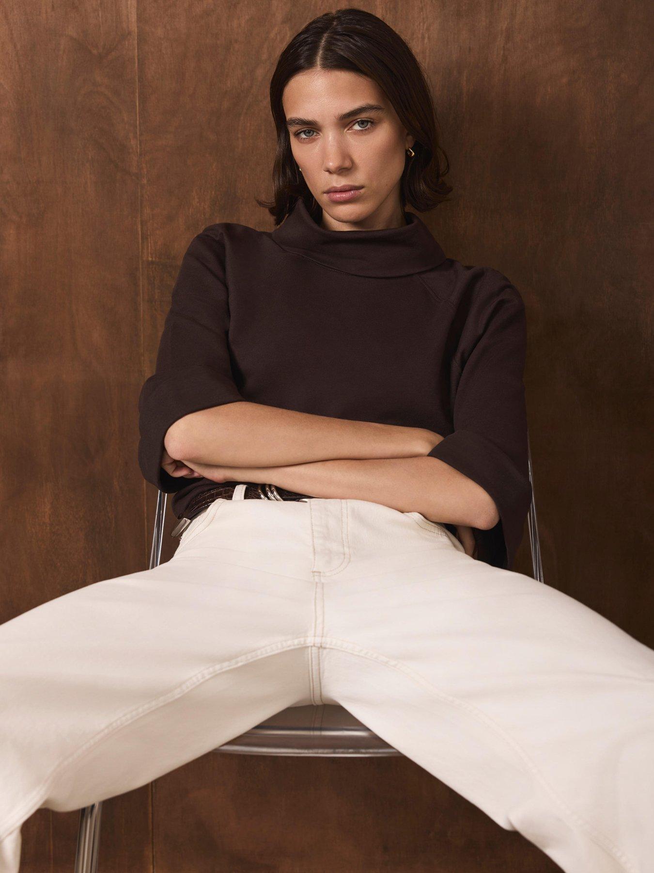 Image 2 of 6 of Mint Velvet Brown Sweat T-shirt