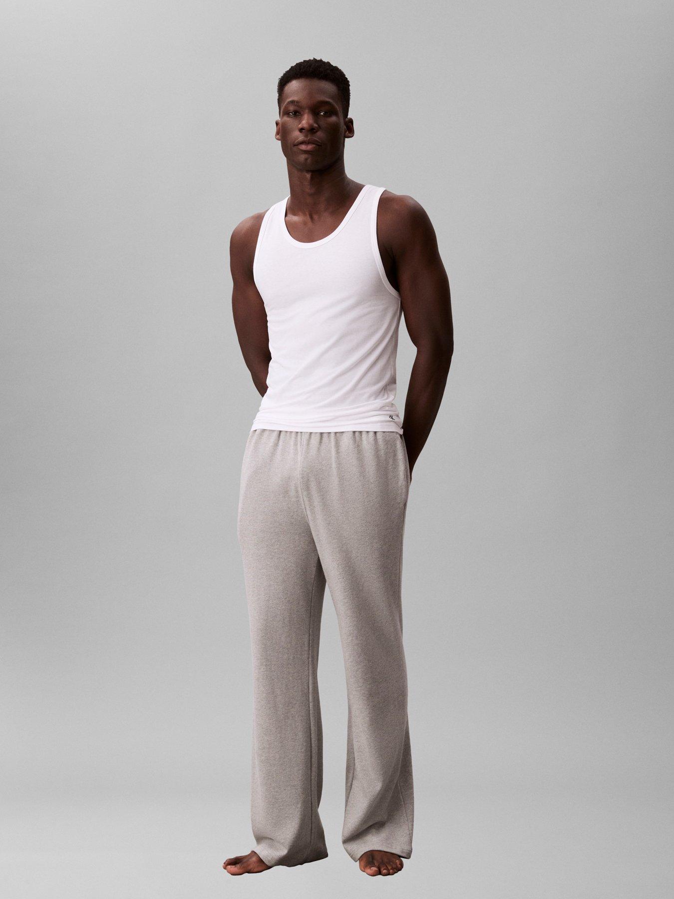 Image 4 of 5 of Calvin Klein Mens 3 Pack Ribbed Stretch Tank Vests - White