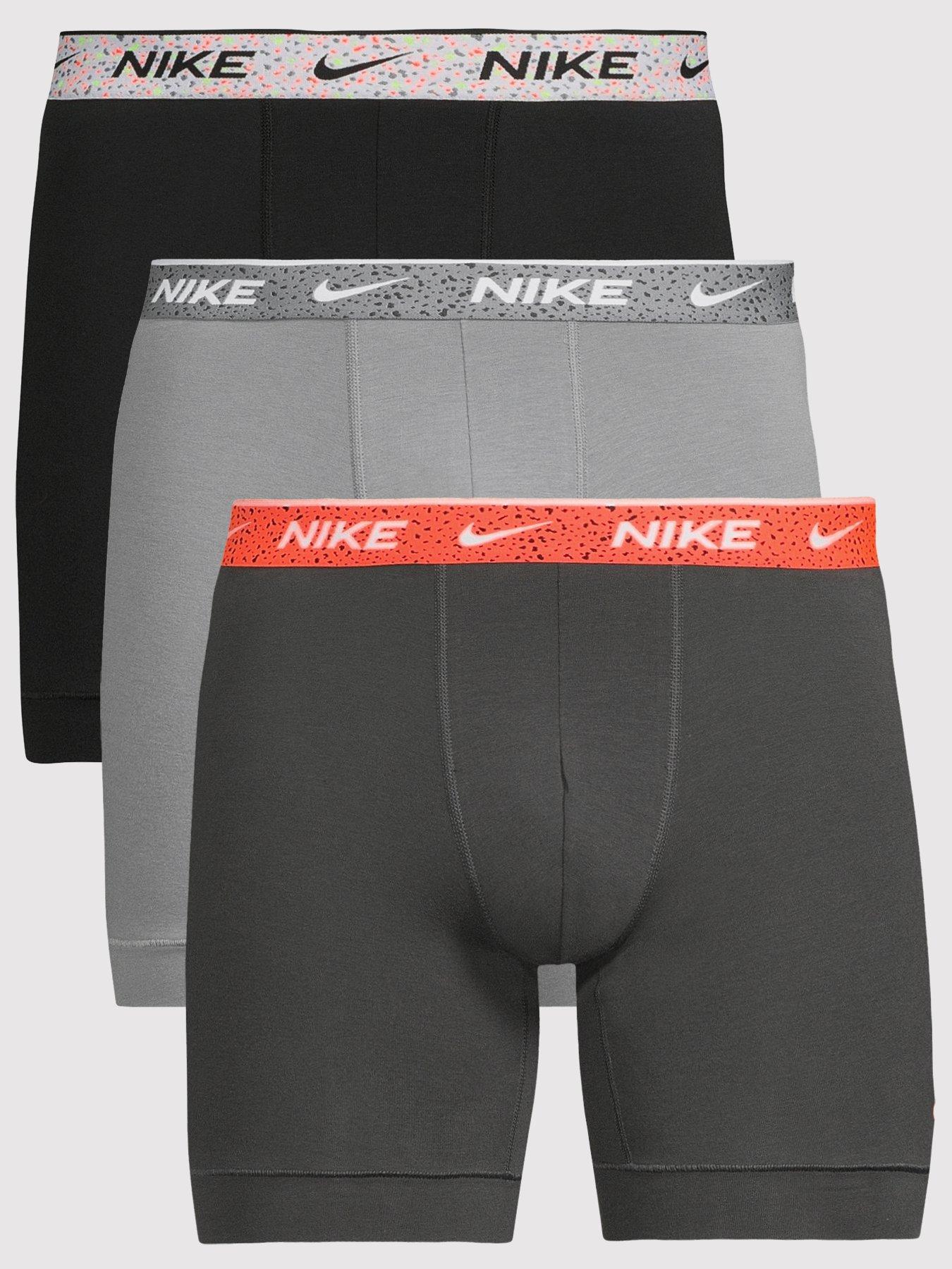 Nike Mens Essential Cotton Straight 3 Pack Boxer Briefs, Multi, Size S, Men