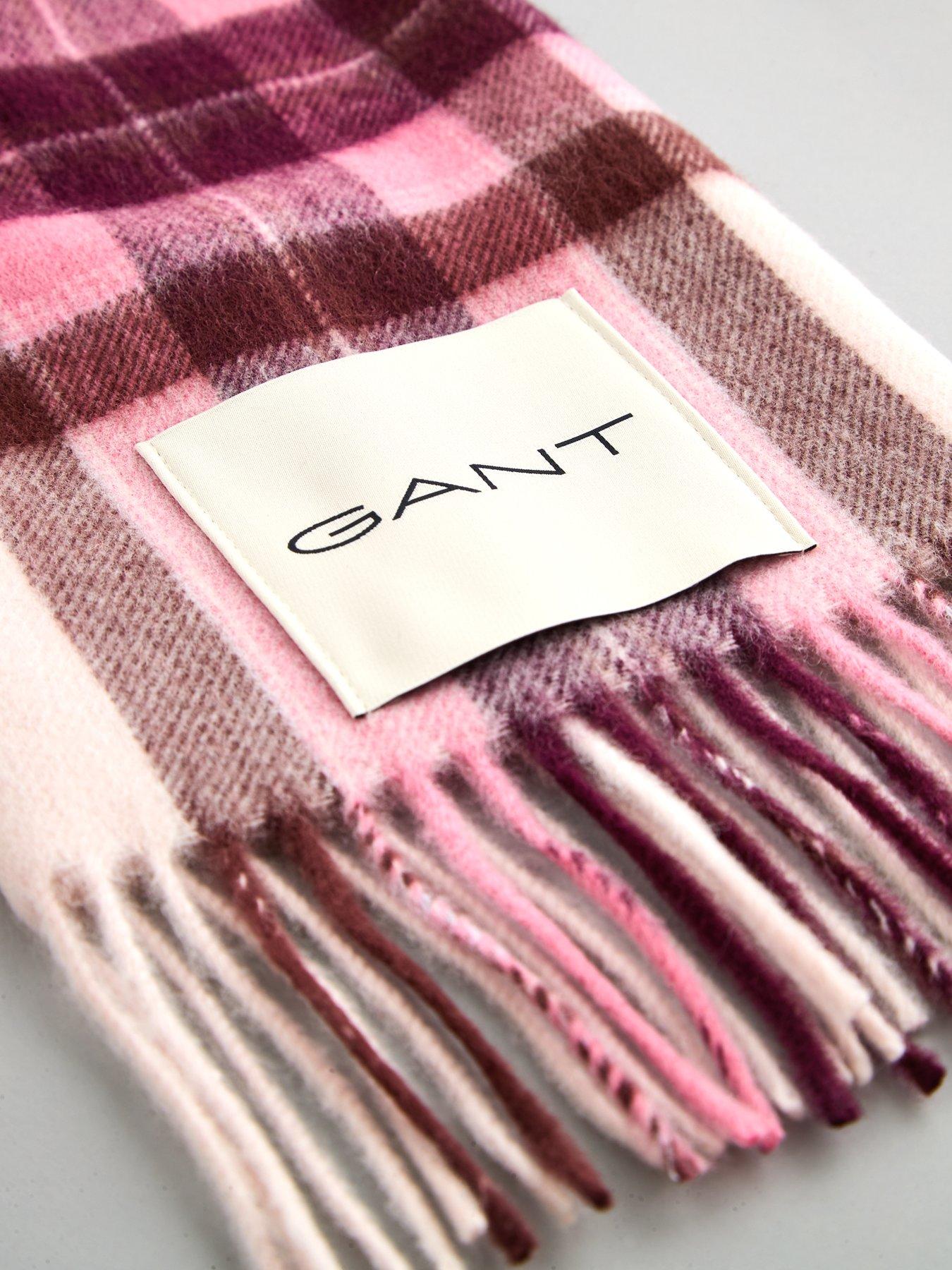Image 2 of 4 of GANT Gant Tartan Check Wool Scarf - Pink