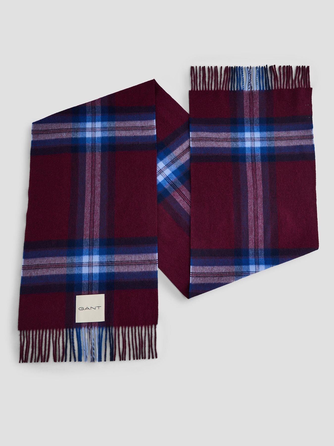 Image 2 of 4 of GANT Gant Tartan Check Wool Scarf - Red