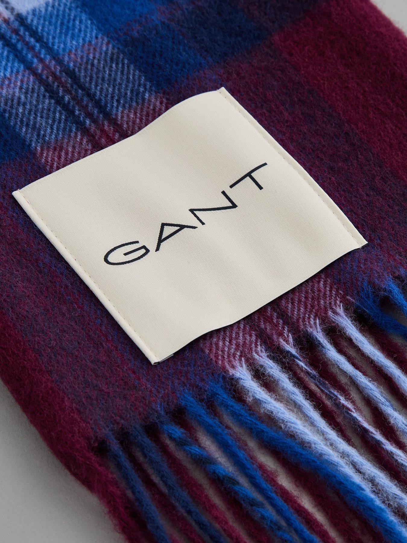 Image 4 of 4 of GANT Gant Tartan Check Wool Scarf - Red