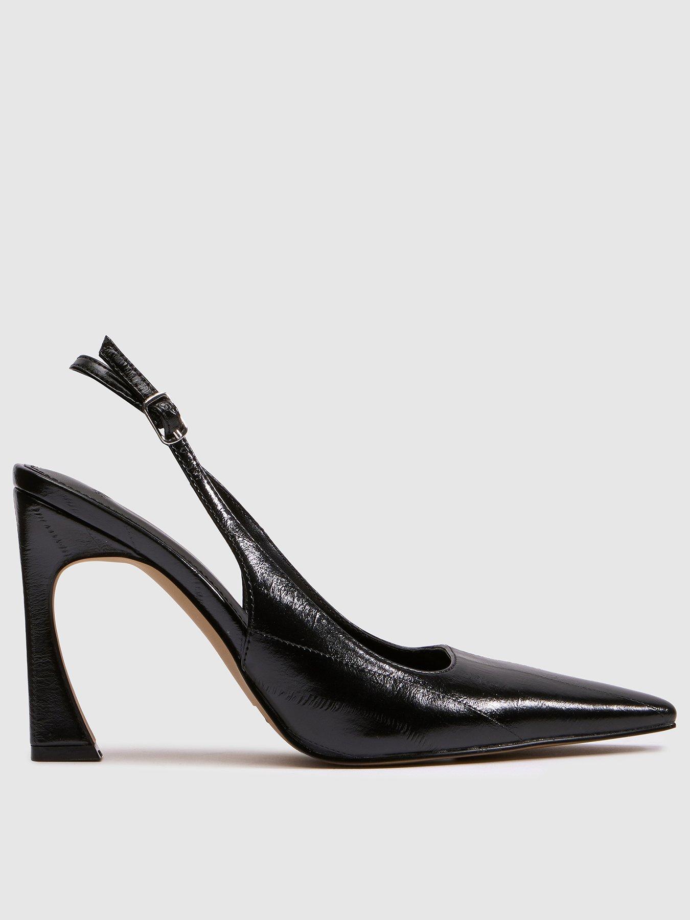 Image 1 of 4 of Schuh September Slingback High Heel Court Shoes - Black
