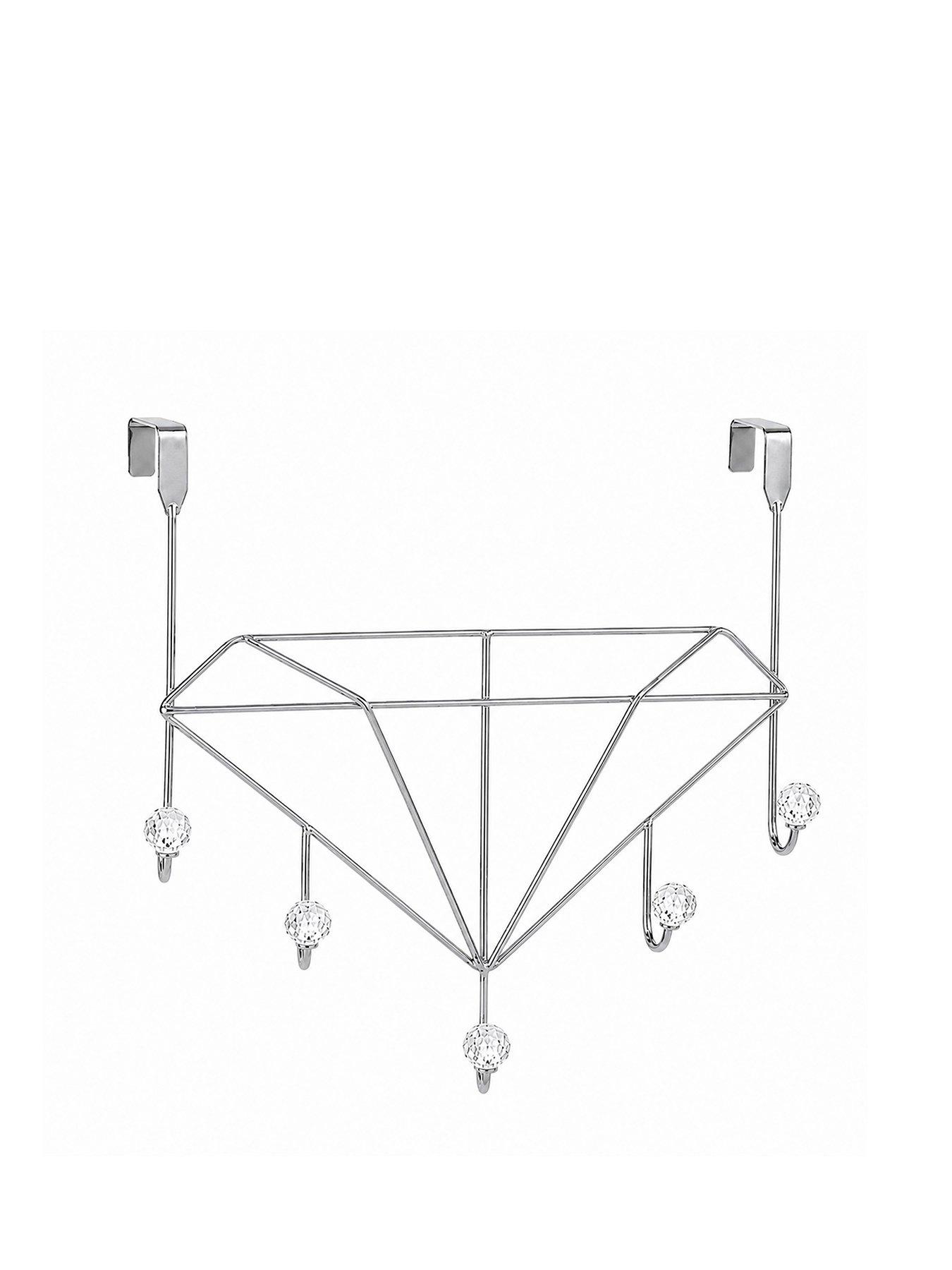 Image 2 of 3 of Showerdrape Diamonds Embellished Over Door Storage Hooks Chrome