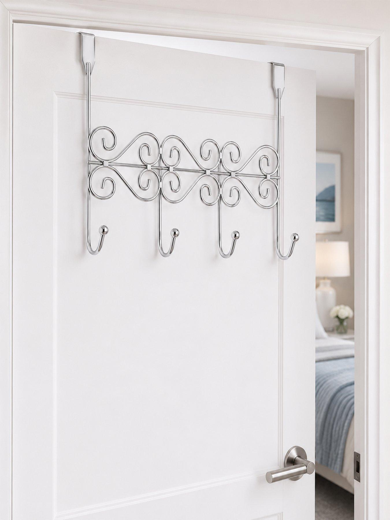 Image 1 of 3 of Showerdrape Swirls Chrome Over Door Storage Hooks