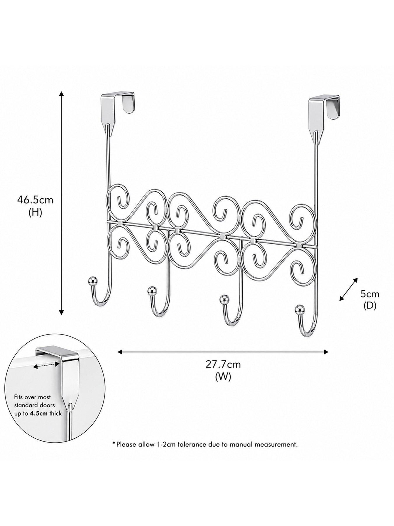 Image 3 of 3 of Showerdrape Swirls Chrome Over Door Storage Hooks