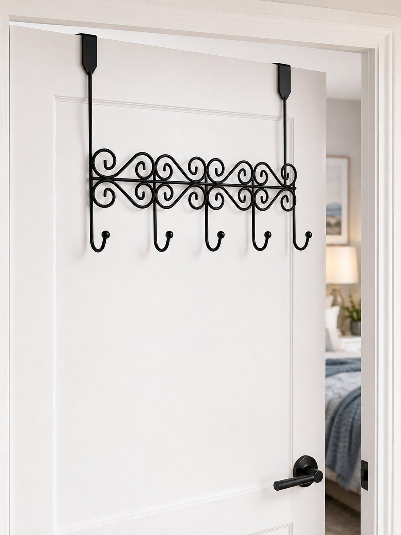 Showerdrape Showerdrape Swirls Black Over Door Storage Hooks