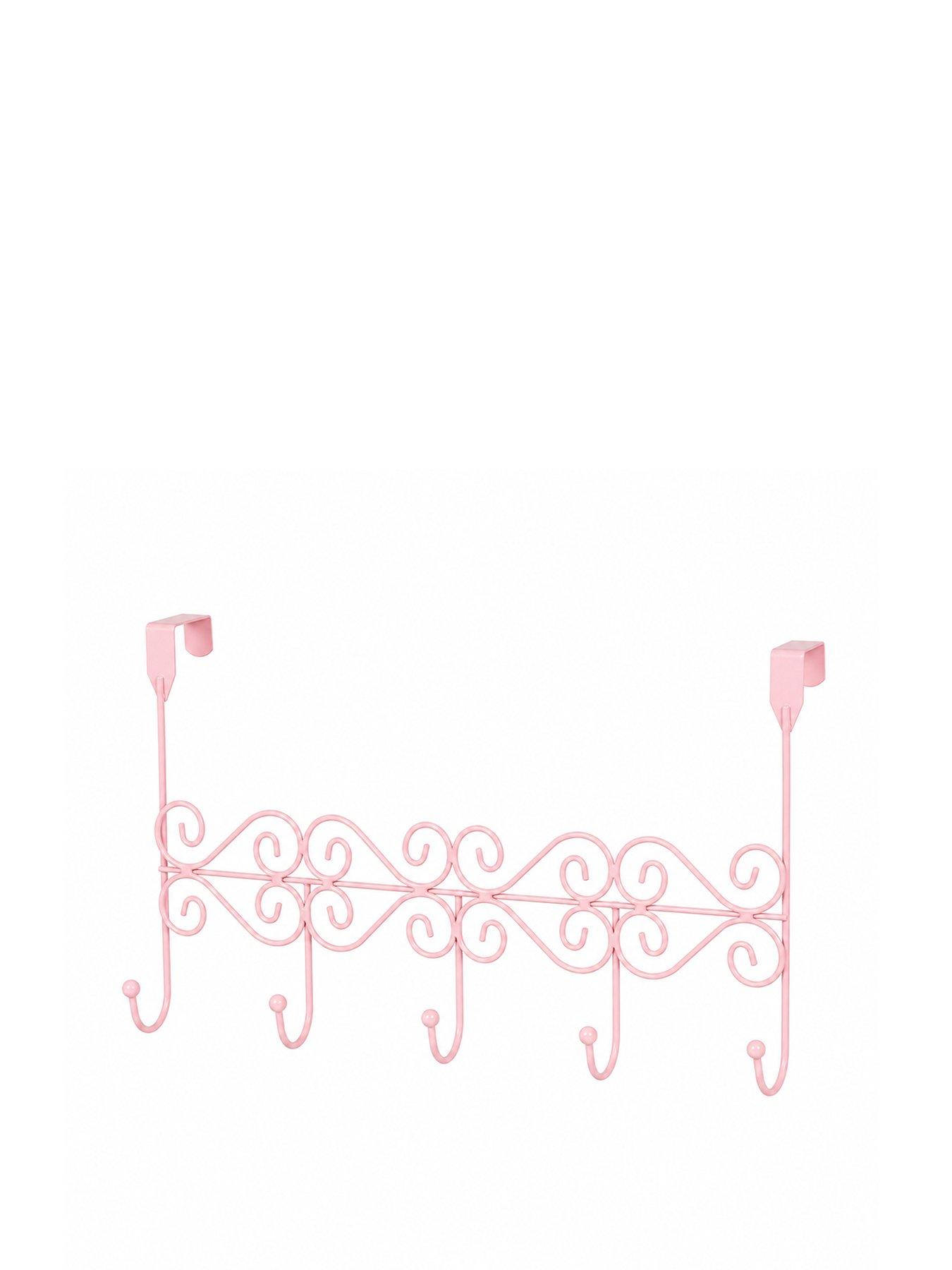 Image 2 of 3 of Showerdrape Swirls Pink Over Door Storage Hooks