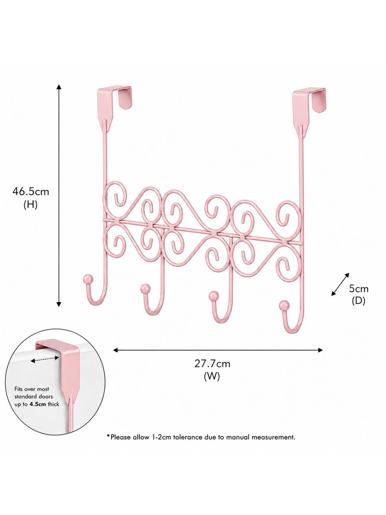 Image 3 of 3 of Showerdrape Swirls Pink Over Door Storage Hooks