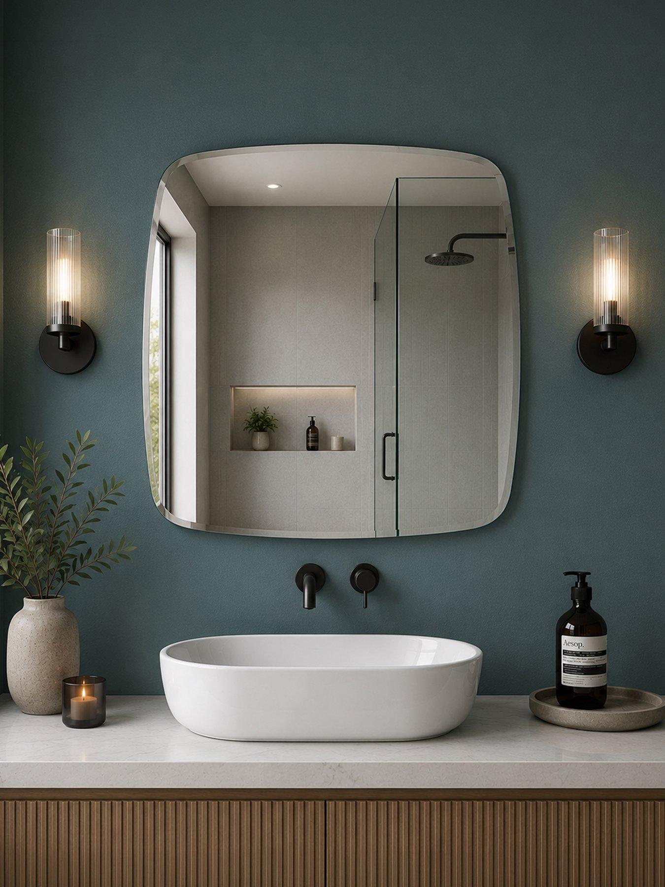 Image 1 of 4 of Showerdrape Harrow Squircle Soft Square Bevelled Edge Mirror 45x45cm
