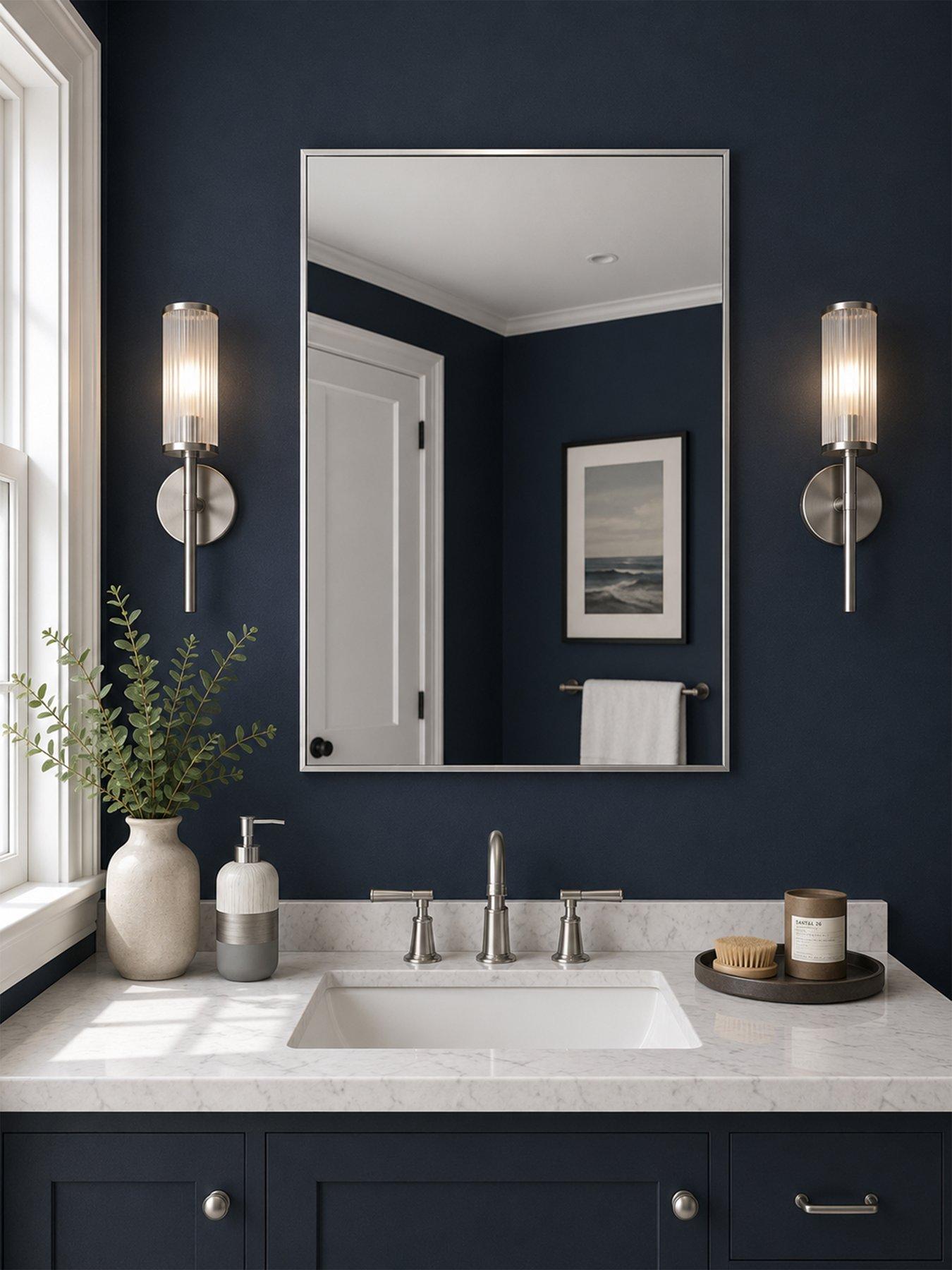 Image 1 of 4 of Showerdrape Bayswarer Brushed Chrome Framed Rectangular Mirror 60x45cm