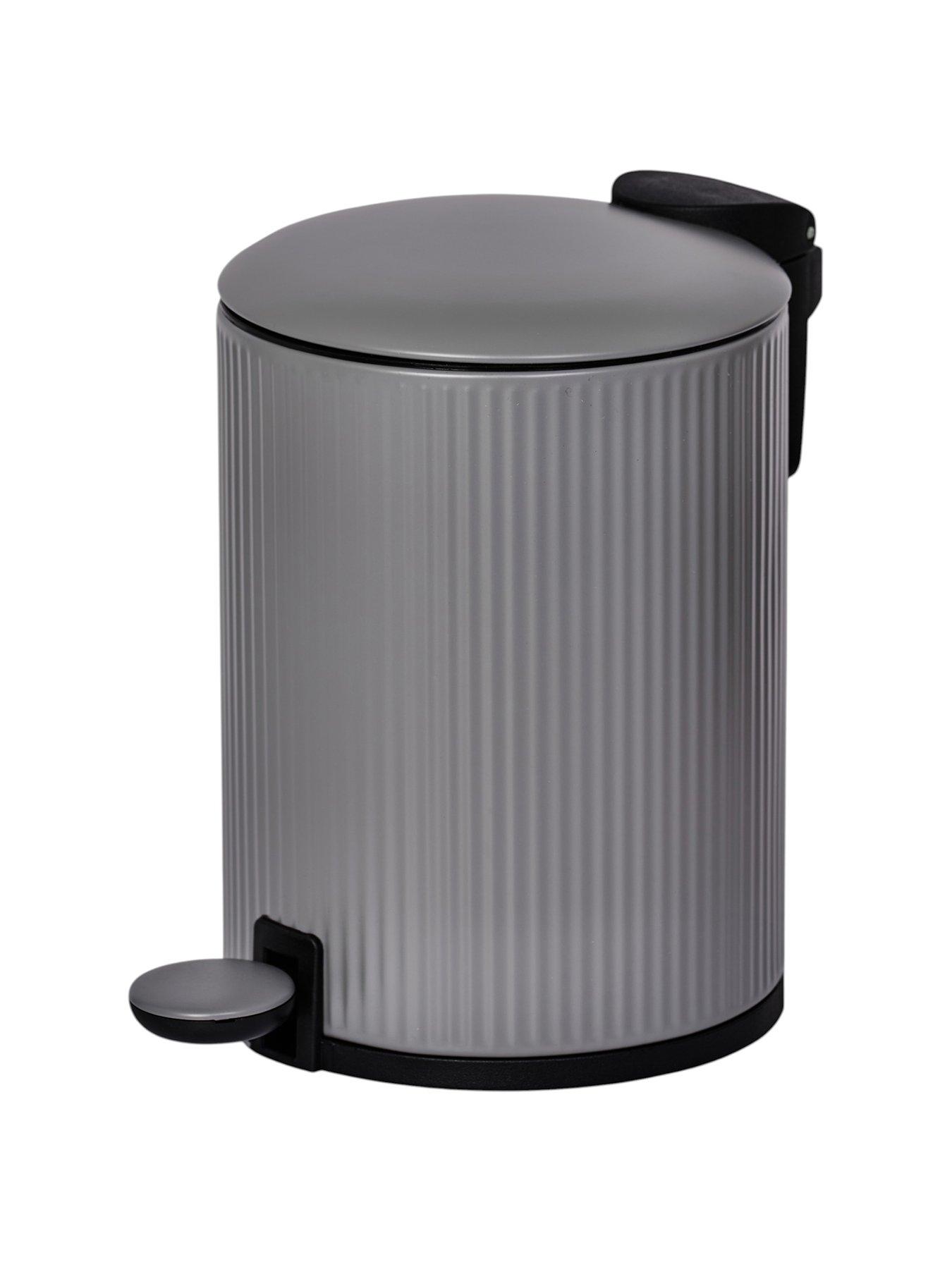 Image 2 of 3 of Showerdrape Alpini Grey Round Ribbed 3l Soft Close Pedal Bin