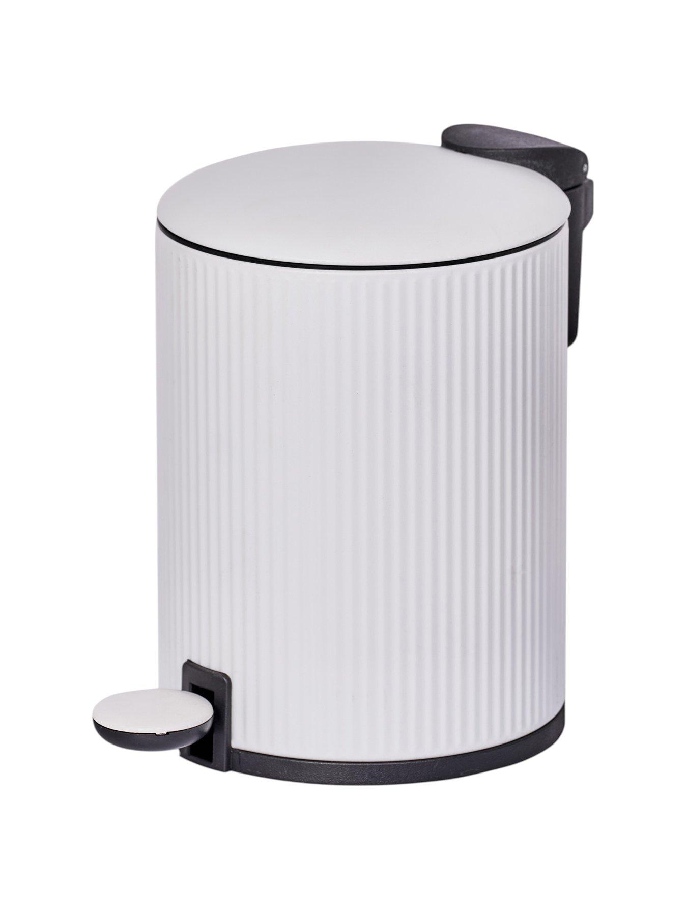 Image 2 of 3 of Showerdrape Alpini White Round Ribbed 3l Soft Close Pedal Bin