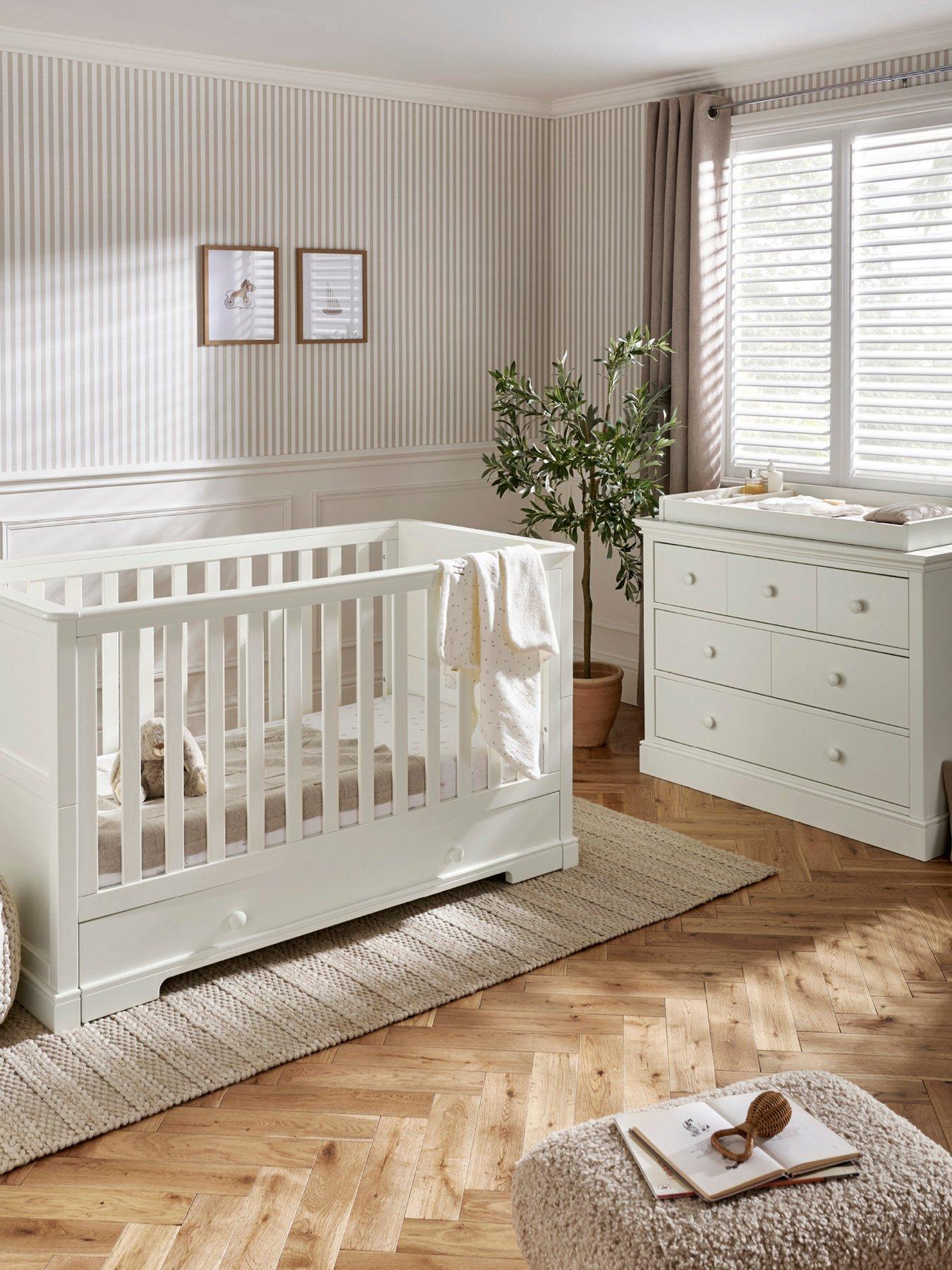 Mamas & Papas Oxford Cotbed & Dresser 2 Piece Nursery Furniture Set - White - Image 2