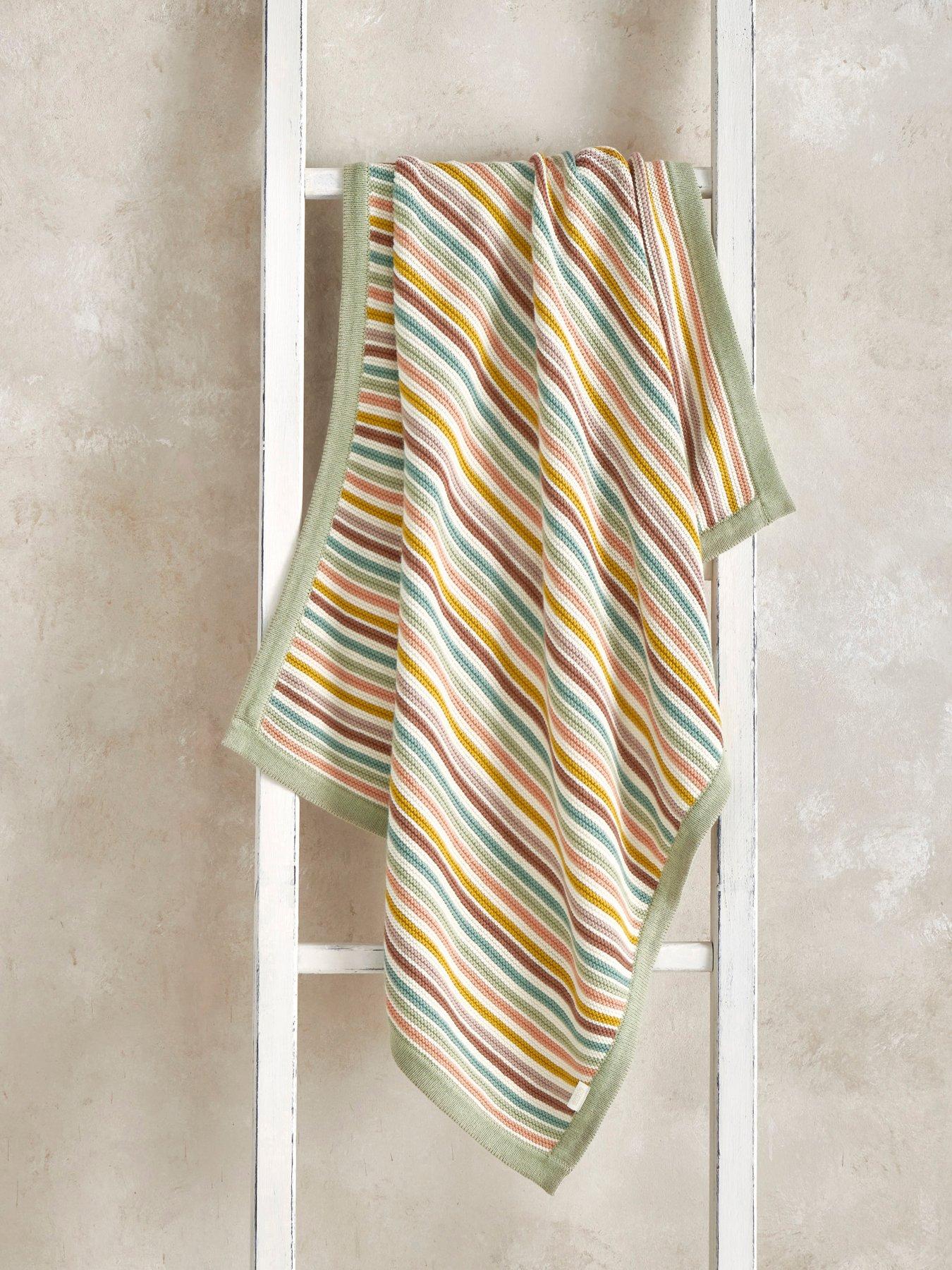 Mamas & Papas Nursery Small Knitted Blanket, Multi Coloured Stripe, 70 X 90 Cm - Image 3