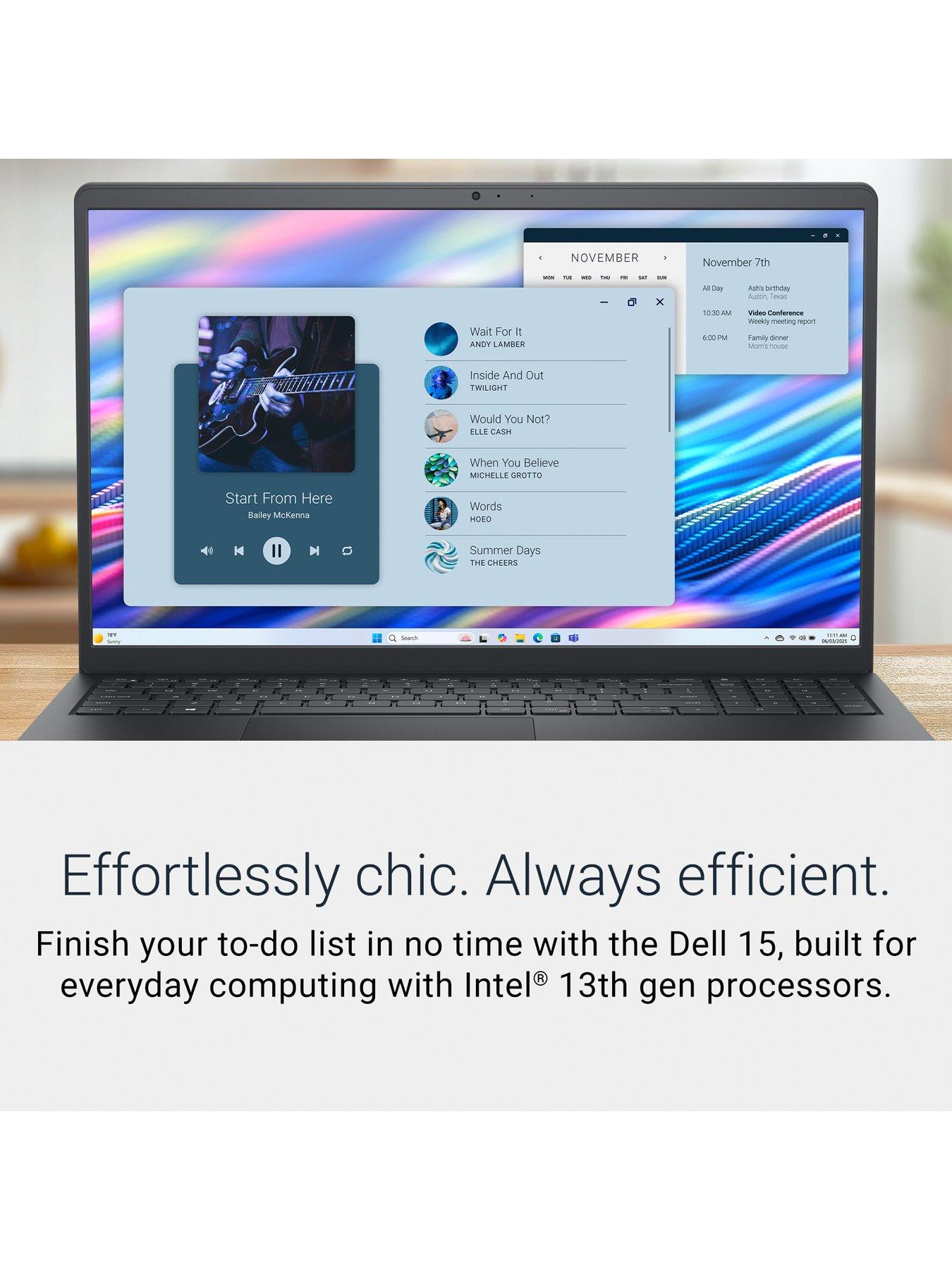 Image 2 of 7 of Dell 15 Laptop DC15250 - Intel Core i7, 16GB RAM, 512GB SSD, 15.6in FHD, Black - No Power Adaptor Included