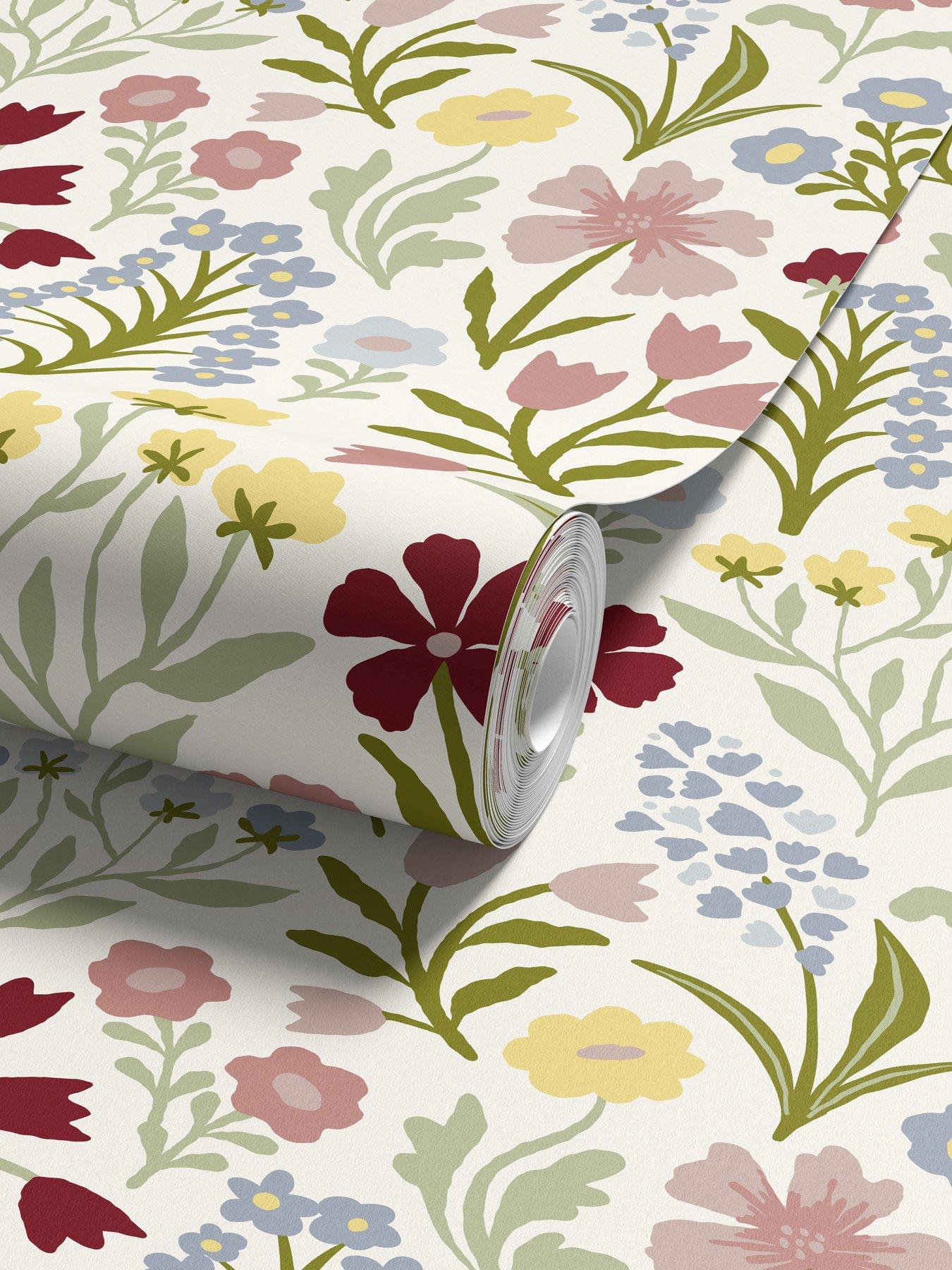 Image 2 of 4 of ARTHOUSE Pretty Meadow Natural &amp; Multicolour Wallpaper