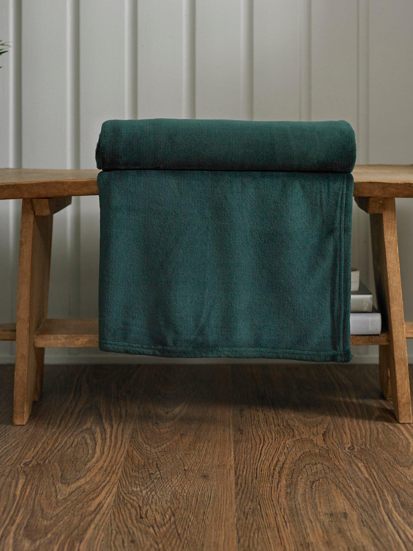 Image 1 of 2 of Deyongs Snuggle Touch Throw Extra Large 150x200cm Dark Green