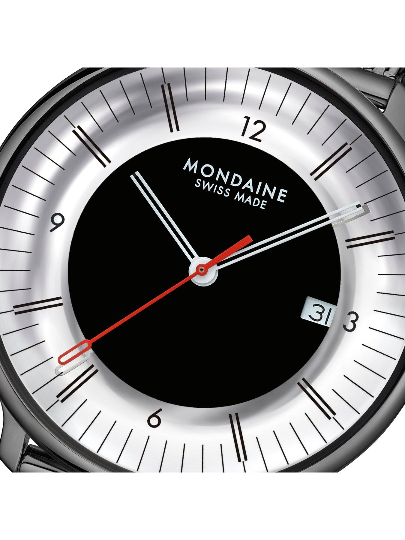 Image 4 of 7 of Mondaine Womens Mirror Dial Mesh Bracelet Watch - Black