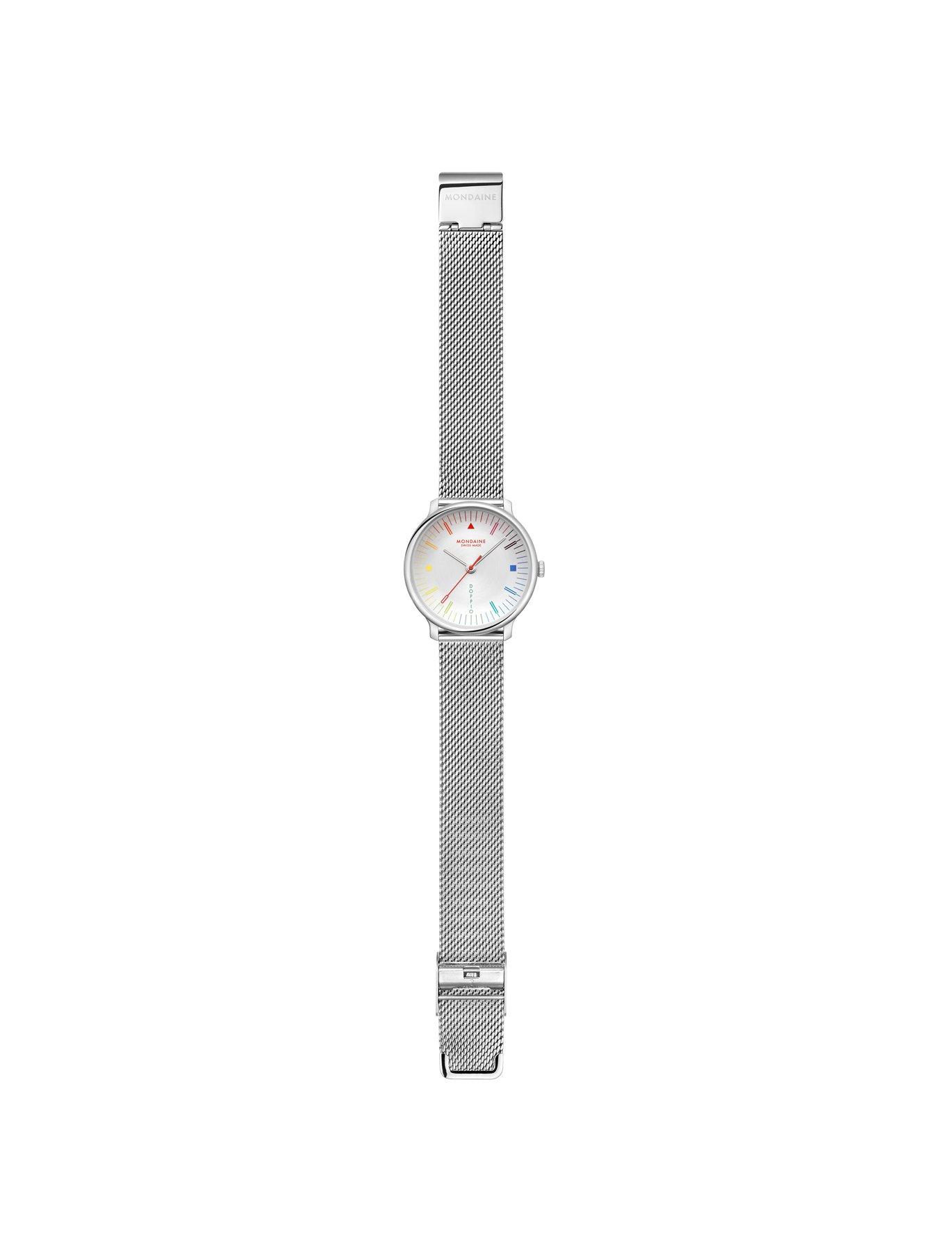Image 2 of 6 of Mondaine Womens Doppio MLE.41210.SM Swiss Made Mesh Strap Watch - Silver