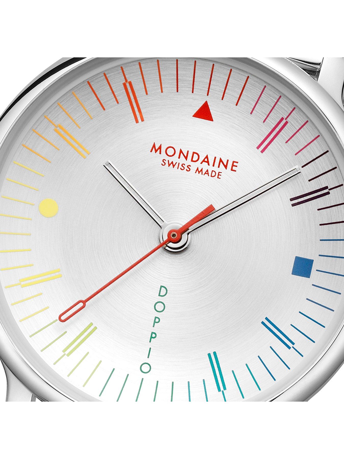 Image 3 of 6 of Mondaine Womens Doppio MLE.41210.SM Swiss Made Mesh Strap Watch - Silver